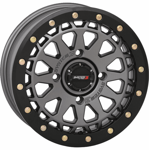 System 3 | SB-6 Matte Gunmetal Grey BeadLock UTV Wheel- 15" - 3-156636